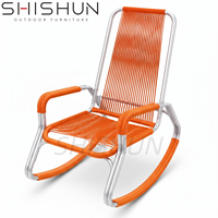 Chaise longue en aluminium, mobilier d'extérieur moderne et luxueux avec base double en alliage et corde en PVC vinyle durable, conception KD pour usage hôtelier