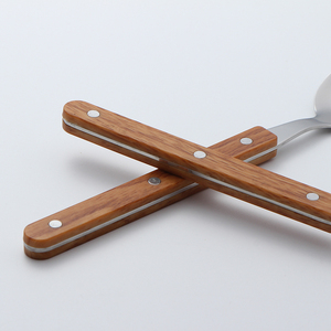 Tay Cầm Bằng Gỗ Thép Không Gỉ Dĩa Và Dao Sang Trọng Bộ Dao Kéo Màu Vàng Cho wedd Matte Vàng Dao Kéo Cho Đám Cưới - Product Image 5