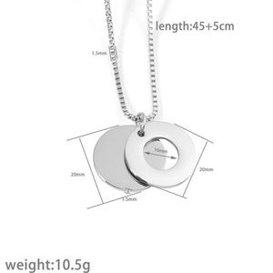 Nuevo Collar con Colgante Redondo Personalizado al por Mayor 2024, Acero Inoxidable de Alto Brillo, Resistente al Agua, Antideslustre, Cadenas Modernas Chapadas en Oro - Product Image 3