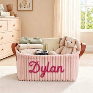 Organizador de Pañales Personalizado para Bebé, Contenedor de Almacenamiento de Pana, Decoración para Cuarto de Bebé, Recuerdo para Recién Nacido, Regalo Significativo para Futura Mamá - Product Image 2