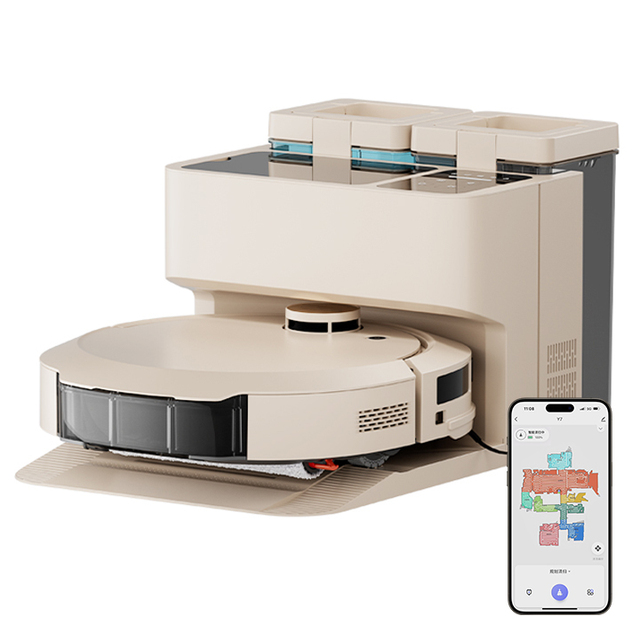 12000Pa Robot Vacuum and Mop Cleaner with Large Dust Bag Capacity and User-Friendly Interface