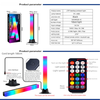 Kit de Luz Ambiental LED Inteligente de 5V con Control por Aplicación y Sincronización Musical, Lámpara de Ambiente para Juegos de PC de Escritorio de 2.5W, para Decoración de Habitaciones, Hogar y Fiestas