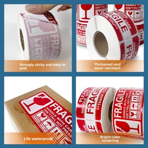 Bán buôn tùy chỉnh giá rẻ chất lượng cao Giao hàng nhanh mong manh cảnh báo nhãn dính mong manh vận chuyển dán không thấm nước - Product Image 6
