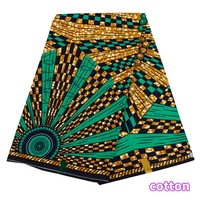 Tissu imprimé batik ethnique africain, tissu imprimé imitation cire géométrique double face en polyester
