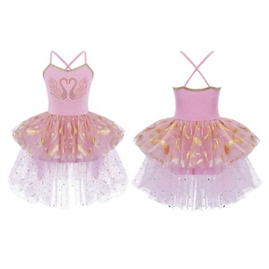 ชุดเต้นรำลาตินสำหรับเด็กผู้หญิงอายุ 4-14 ปี ชุดบัลเลต์ตูตูผ้าตาข่าย ชุดเต้นรำสำหรับงานแสดงบนเวที ชุดน่ารักสำหรับงานปาร์ตี้และการแข่งขัน - Product Image 2