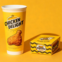 Boîte d'emballage personnalisée en gros pour la restauration rapide (nuggets KFC, ailes, frites) avec pelliculage mat, gaufrage et revêtement UV