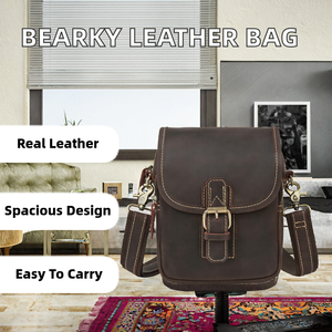 Office Men's Genuine Leather Summer Fashion Vintage Anti-Theft Waterproof Messenger Laptop <b>Backpack</b> <b>Large</b> Capacity Lightweight - Product Image 2