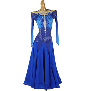 Nouvelle robe de <span class=keywords><strong>danse</strong></span> en soie/coton pour Valse, <span class=keywords><strong>Foxtrot</strong></span>, Quickstep, Ballet, Robe de soirée, Tenue de concours de <span class=keywords><strong>danse</strong></span> standard internationale MQ426 - Product Image 2
