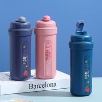 Boîte à lunch bento pour enfants avec gobelet, en plastique, style mignon, 3 compartiments, ensemble de boîtes à lunch pour l'école