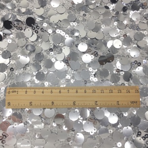 Thiết Kế Trung Quốc Bán Buôn 5Mm + 12Mm Lớn Sequin Vải Thêu Sequin Vải Cho Cô Dâu Vải Thêu Sang Trọng Hạt <span class=keywords><strong>Sequins</strong></span> - Product Image 2