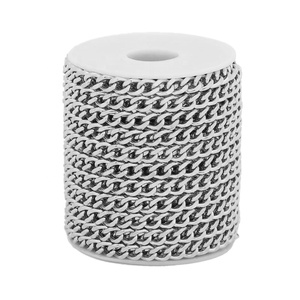 โซ่สเตนเลสสตีลชุบทอง 18K ขนาด 7*1.8 มม. แบบ Curb Chain สำหรับทำเครื่องประดับ DIY |   ขายเป็นเมตร - Product Image 5