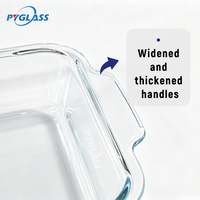 Pyglass Glass Baking Dish Rectangular Glass Baking Pan Loyang Kaca Persegi Panjang untuk Lasagna, Sisa Makanan, Memasak, Dapur, Dapat Digunakan dari Kulkas ke Oven.
