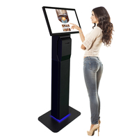Kiosque de paiement en libre-service pour restaurant, sur pied, avec imprimante, scanner et caméra, disponible en tailles 18,5, 21,5, 23,6 et 27 pouces, avec système Android