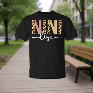 Nini Life T-shirt noir à imprimé léopard pour femme, vêtements décontractés - Product Image 3