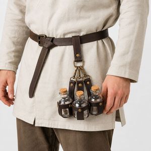 Ceinture de Chevalier Médiéval Vintage avec Étui en Cuir pour Bouteille de Magicien et Pendentif, Housse de Rangement en Cuir pour Bouteille Magique - Product Image 2
