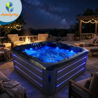 Spa extérieur en acrylique avec système Balboa, jacuzzi pour 6 personnes avec 54 jets de massage pour la détente sur la terrasse et l'hydrothérapie