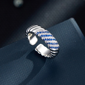 <b>Adjustable</b> Geometric <b>Ring</b> With Micro Pave Zircon Inlay For Women Index Finger Gift Jewelry - Product Image 1
