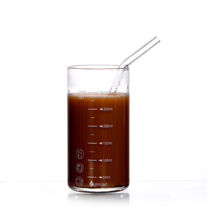 Taza Medidora de Vidrio de 350 ml con Pajita, Apta para Microondas, Taza para Leche de Desayuno - Product Image 5