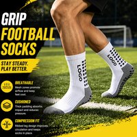 Chaussettes de football antidérapantes unisexes personnalisées avec points en silicone et semelle en tissu éponge