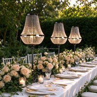 Centres de table de mariage 2026 : Supports de chandelier lumineux rechargeables or et argent pour décorations de mariage