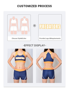 顶级品质新款啦啦队舞蹈练习穿蓝色啦啦队女孩服装 - Product Image 5