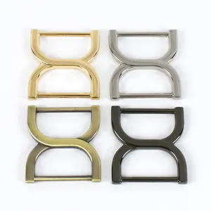 Meetee BF188 25mm Garment Belt And Luggage Adjustable Connector Double D Ring Buckle Tri-glide Ring Buckles