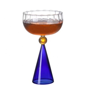 Thiết kế mới cao Borosilicate Glass Wine Goblet với thủy tinh đầy màu sắc tùy chỉnh Glass <span class=keywords><strong>Cup</strong></span> cho Wine Glasses - Product Image 5