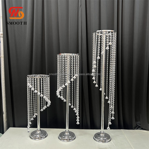 SMOOTH Flower Stand Wedding Centerpiece Luxury Crystal Silver Metal Flower Decoration Stand for Wedding Reception Decorations - Product Image 6