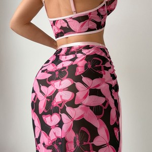 Ensemble de lingerie sexy pour femme, col en V, sans manches, robe longue en maille avec fentes latérales, vente chaude - Product Image 4