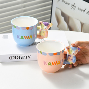Taza de cerámica adorable para mujer con asa de oso, perfecta para el desayuno, café o como taza para parejas. - Product Image 2