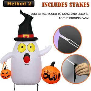 <b>Halloween</b> <b>Inflatable</b> Outdoor Ghost with Pumpkin OurWarm LED Light Waterproof <b>Halloween</b> Decorations - Product Image 4