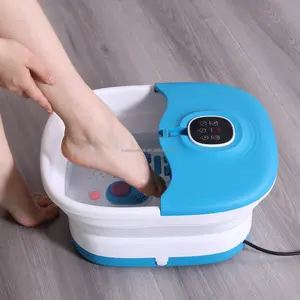Fácil de Stock plegable calefacción agua pie Spa cubo pie Spa baño masajeador máquina con masaje de burbujas de agua