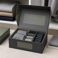 Boîte en carton pliable pour vêtements avec séparateur pour chaussettes, sous-vêtements, cravates – Emballage élégant pour boutique, comptoir, vente en gros