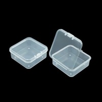 Boîte de rangement transparente carrée pour composants, emballage pour écouteurs, accessoires en plastique PP, bijoux, petite boîte