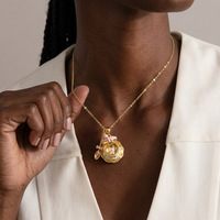 Collier à fermoir en forme de tasse, style doux, design cuillère à café, cadeau d'anniversaire pour petite fille, couleur or 18 carats inaltérable, le plus vendu