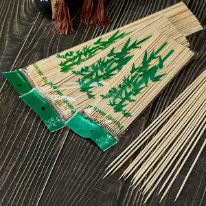 Tongkat bambu untuk barbekyu, dayung bambu besar, stik kayu bbq, panjang 40 cm, tongkat barbekyu bambu anjing panas