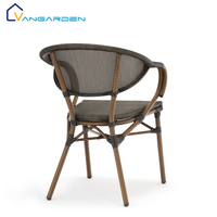 Ensemble de chaises de jardin commerciales d'extérieur en Teslin, cadre en aluminium de haute qualité, empilables, supportant la personnalisation en gros