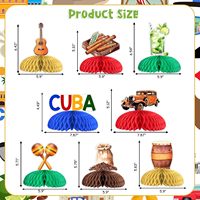 8 Piezas de Centros de Mesa de Panal de Abeja de Cuba, Decoraciones para Mesa de Noche de Habana, para Fiestas de Cumpleaños de Niños y Niñas, Baby Shower