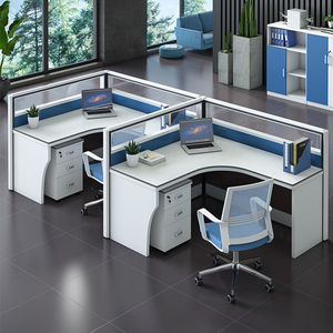 Mampara <span class=keywords><strong>de</strong></span> Oficina Flexible en Forma <span class=keywords><strong>de</strong></span> I, Moderna Estación <span class=keywords><strong>de</strong></span> Trabajo, Cubículo, Mesa <span class=keywords><strong>para</strong></span> 4 Personas, <span class=keywords><strong>para</strong></span> Uso en la Escuela o en la Empresa - Product Image 5