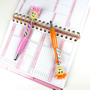 Bolígrafo con Logotipo Personalizado, Bolígrafo de Plástico con Diseño de Cabeza de Muñeca, Punta Creativa con Cara Sonriente, Ancho de Escritura de 1.0 mm, Regalo para Niños, Novedad - Product Image 3
