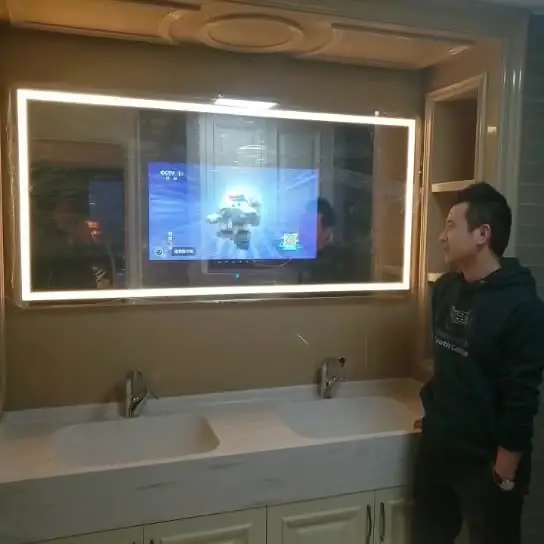Bathroom Toilet AI Voice Control Touch Smart Magic Mirror 5G Network WiFi Bathroom Mirror Cabinet