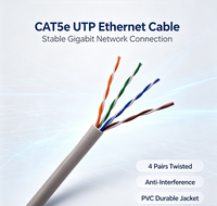 Kabel AMPXL Cat5e UTP 24AWG Tembaga Padat Cca Kabel LAN