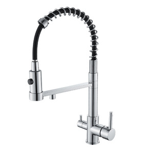 Смеситель кухонный из нержавеющей стали с двойной ручкой - Product Image 1