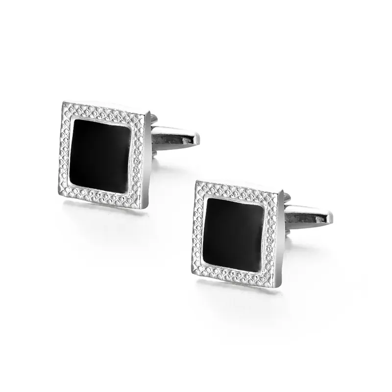 Daili Wholesale High Quality Metal Cufflinks for Men Custom Newest Square Cuff Links Silver Fashion Men Accessories