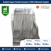 JLDA TJR-2.5mm Maßgefertigte Flexible Geflochtene Kupfer-Rundverbinder mit Hoher Leitfähigkeit 12V Erdungsband-Anschlüsse für Schaltanlagen