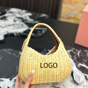 Mini Borsa Vintage in Tela <span class=keywords><strong>e</strong></span> Vimini, Borse di Paglia per Donne, Marca di Lusso, Nuova Borsa alla <span class=keywords><strong>Moda</strong></span>, Eleganti Nuove Borse a Mano - Product Image 3