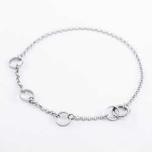 yunnique Punk Minimalist Titanium Steel O Chain Spliced Round <b>Ring</b> Clavicle <b>Necklace</b> Geometric Design Gift Jewelry - Product Image 1