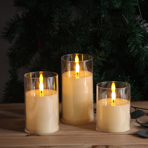 Matti của nhựa ngà dẫn trụ cột nến đám cưới điều khiển từ xa pin hoạt động nhấp nháy <span class=keywords><strong>Flameless</strong></span> dẫn nến - Product Image 2