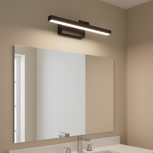 Modern LED Bathroom Vanity Light 16-Inch <b>Black</b> Iron Dimmable Wall Sconce Over The Mirror Warm White Light - Product Image 2