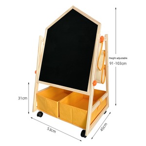 Tablero <span class=keywords><strong>de</strong></span> <span class=keywords><strong>dibujo</strong></span> ajustable para niños con forma <span class=keywords><strong>de</strong></span> casa y soporte para cuadros con bolsa <span class=keywords><strong>de</strong></span> almacenamiento - Product Image 3